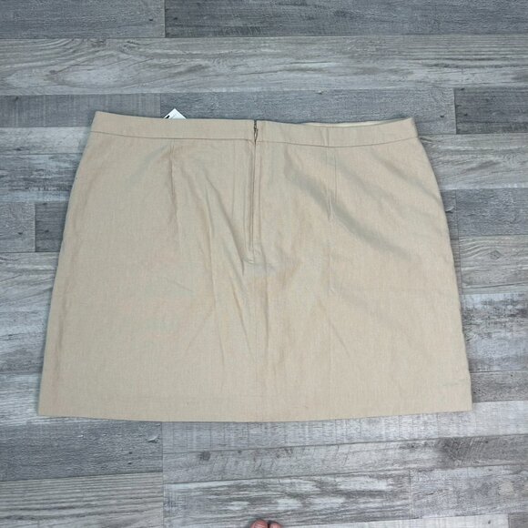 J. Crew NWT Beige Button Front Skirt Linen Blend F6 - Picture 2 of 7